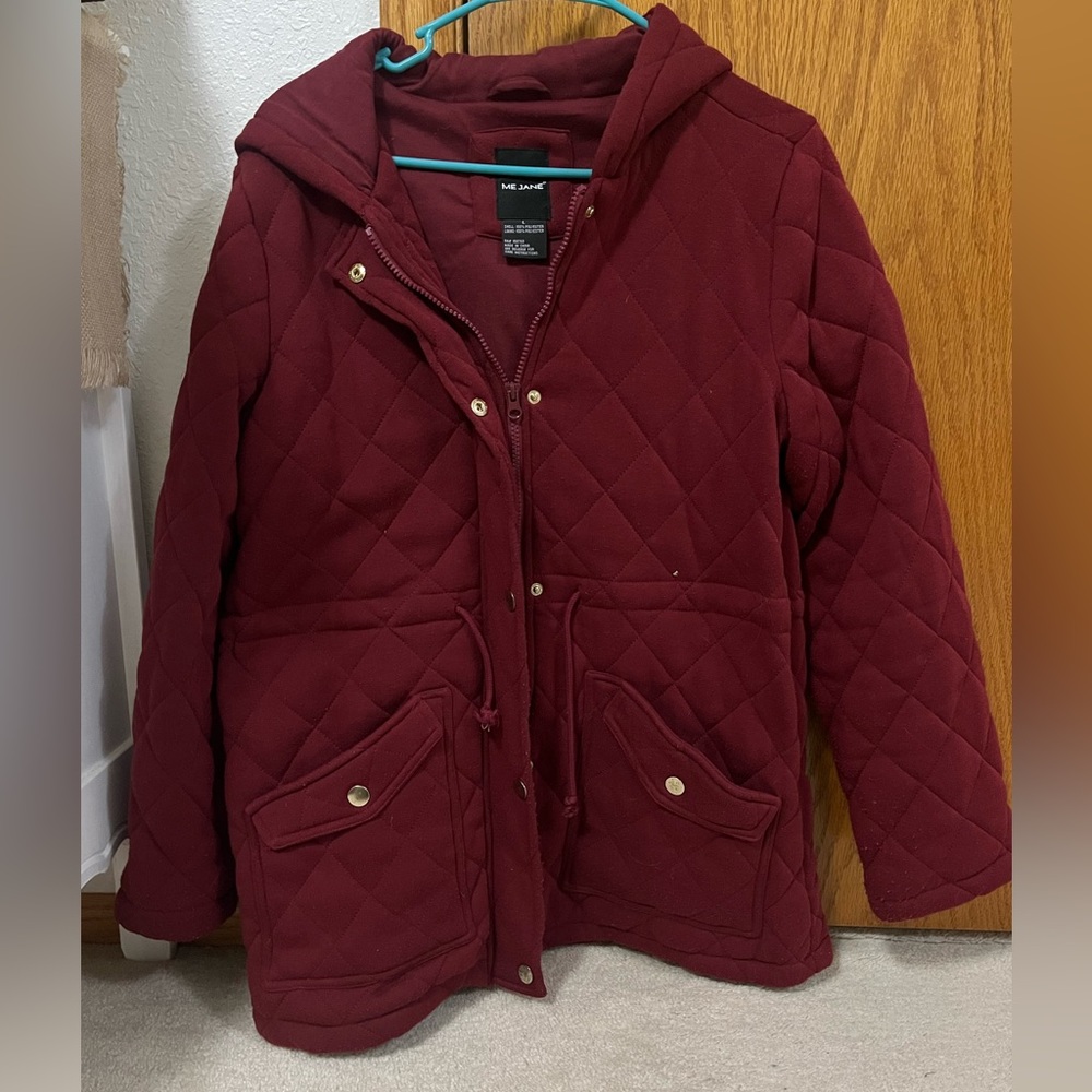Quilted Maroon Winter Coat